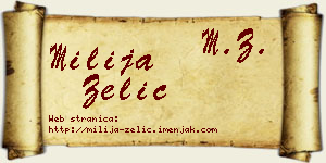 Milija Zelić vizit kartica